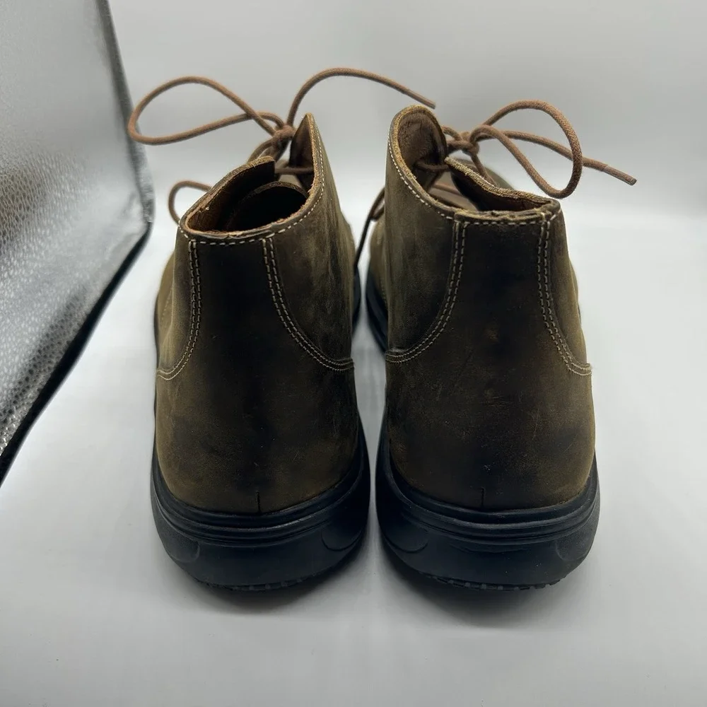 Dr. Comfort Ruk Chukka Boots Men's Size 11.5 W Brown Leather Lace Up Square Toe